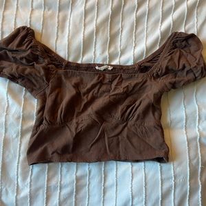 brown crop top